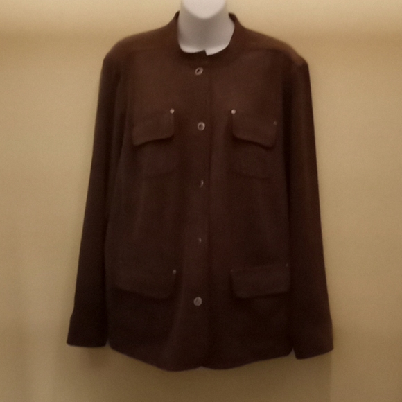 JM Collection Woman Brown Tweed Jacket - Picture 4 of 13